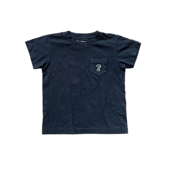 Kaws x Peanuts x Uniqlo Black Snoopy T Shirt Tee Top   Kids Size 5-6 years - Picture 1 of 7